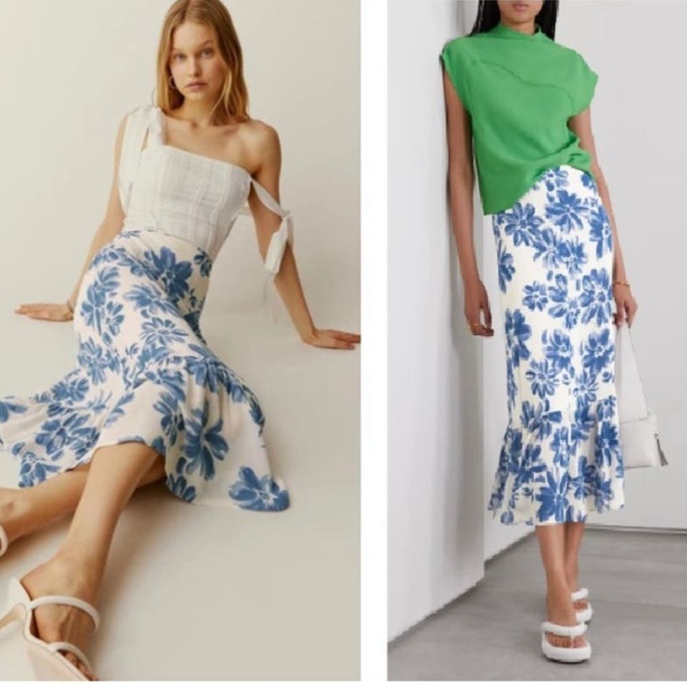 Reformation Roma Skirt - Celestial Blue
